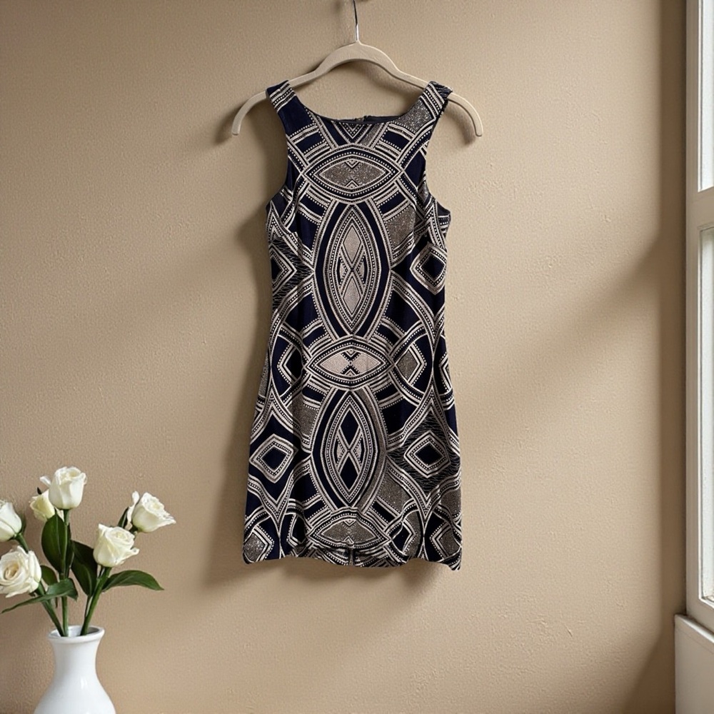 Speechless Black and Cream Geometric Mini‎ Dress